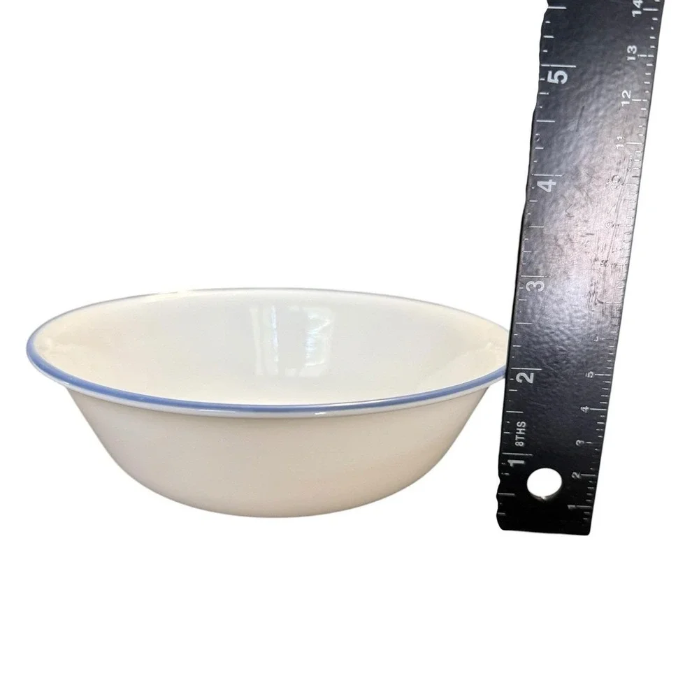 Corelle Vitrelle Set Of 6 MediumBlue Band 6 1/4 Inch  Cereal Bowls Brand New
